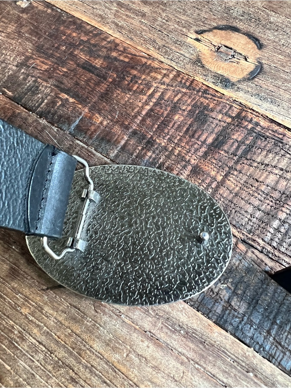 VTG Olga Santini  Black Leather Belt with Decorative Oval Buckle - Picture 8 of 10